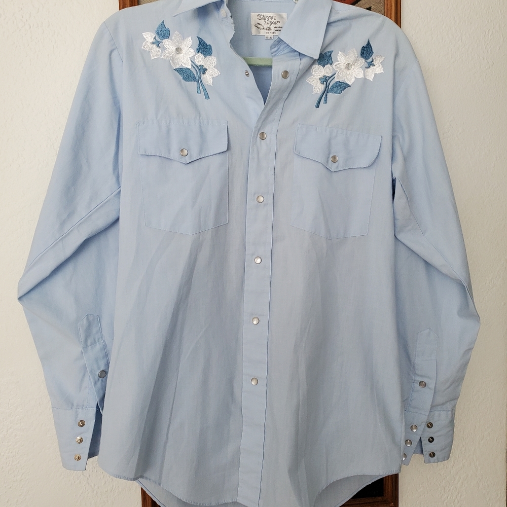 Mens Vintage Western Style Sirt Medium